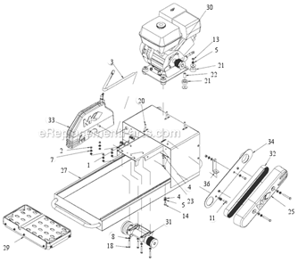 Page A Diagram and Parts List for MK-1280  MK Diamond Concrete Saw